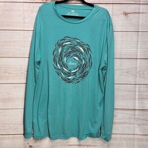 The Chosen Against the Current Teal Long Sleeve Graphic Tee Shirt Mens 4XL